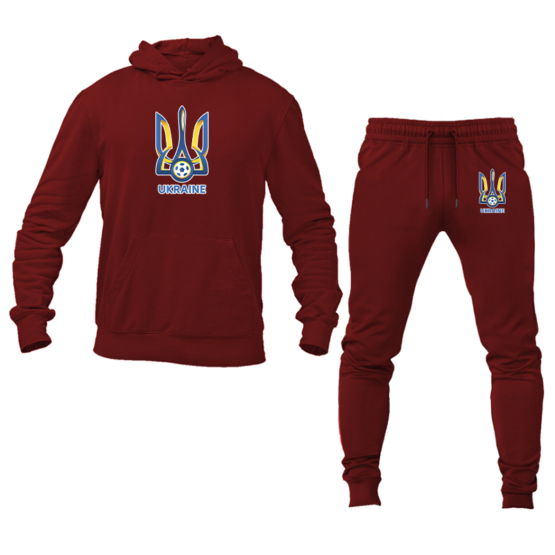 Men's Ukraine National Football Soccer Team Hoodie Joggers Set